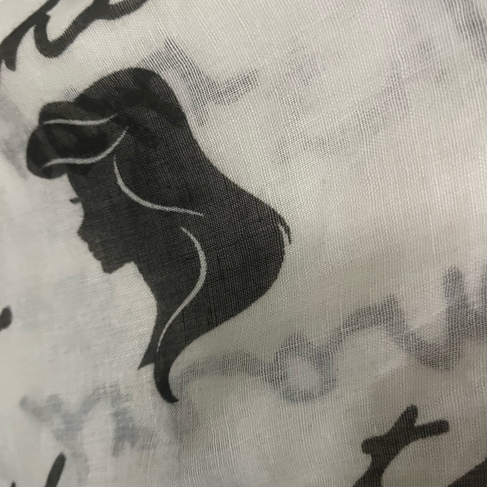 Elegant Script Print Scarf - Picture 5 of 8